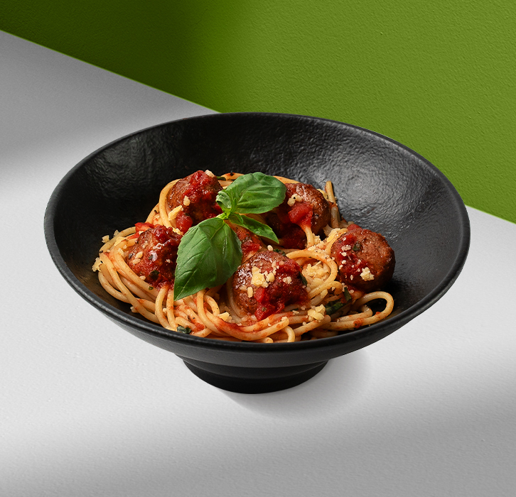 

Паста с вегаболами