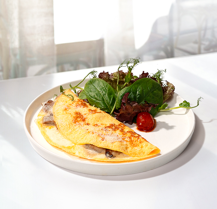 

Омлет с грибами и моцареллой