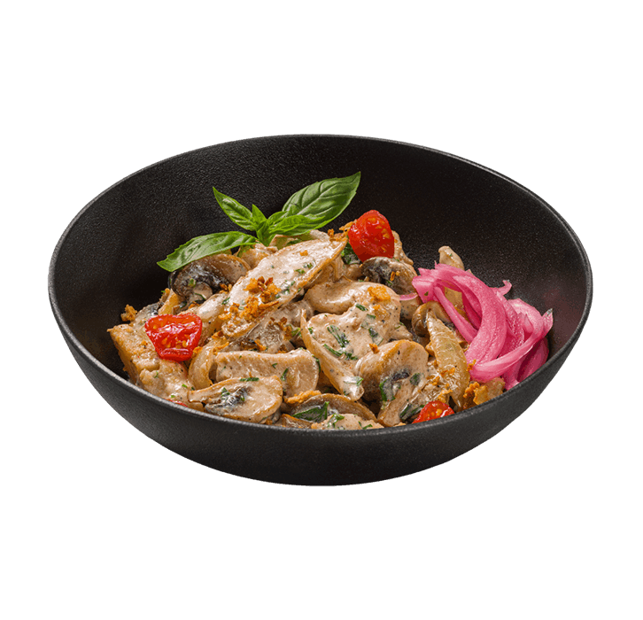 Цыпленок с картофелем и грибами